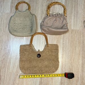 BUNDLE AND SAVE! 3 WOODEN HANDLE PURSES!! WOW